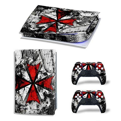 Mmoptop PS5 Skin for Playstation 5 Disc Version Console and Controller Vinyl Cover Skins Wrap - Black Pan-Ther - JOY2ESpree
