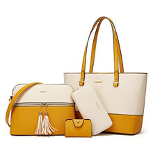 
                        
                          Load image into Gallery viewer, Women Fashion Handbags Wallet Tote Bag Shoulder Bag Top Handle Satchel Purse Set 4pcs
                        
                      