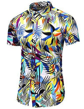 
                        
                          Load image into Gallery viewer, LEFTGU Men's Slim fit Floral Printed Beach Hawaiian Button-Down Dress Shirt
                        
                      