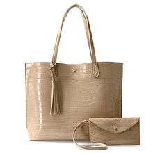 
                        
                          Load image into Gallery viewer, Minimalist Clean Cut Pebbled Faux Leather Tote Womens Shoulder Handbag
                        
                      