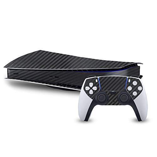3D Carbon Fiber Gold - Air Release Vinyl Decal Mod Kit for PlayStation 5 Digital Edition (PS5D) console by System Skins - JOY2ESpree