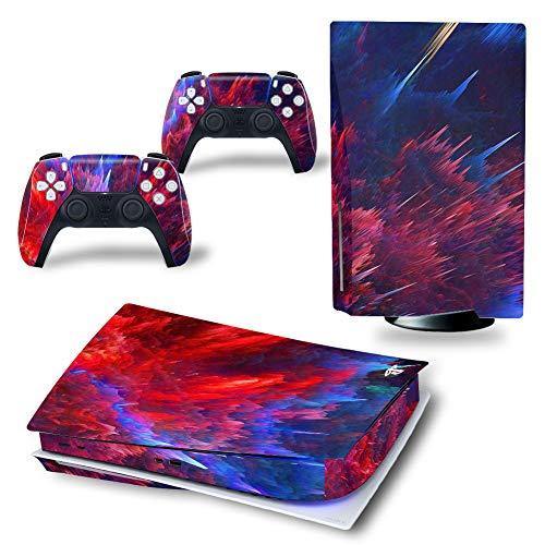 DOMILINA PS5 Skin Stickers, Full Body Vinyl Decal Cover for Playstation 5 Disk Edition Console & Controllers - Dancing Fire - JOY2ESpree