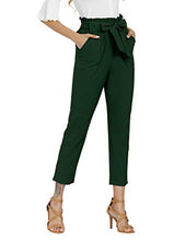 
                        
                          Load image into Gallery viewer, Freeprance Women's Pants Casual Trouser Paper Bag Pants Elastic Waist Slim Pockets
                        
                      