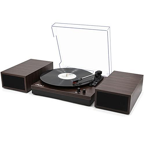 LP&No.1 Retro Bluetooth Record Player with Stereo External Speakers - JOY2ESpree