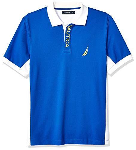 Nautica Men's Short Sleeve Color Block Performance Pique Polo Shirt - JOY2ESpree
