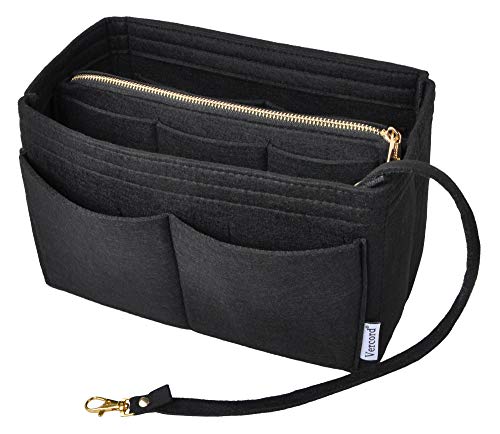 Vercord Felt Organizer Insert for Purse Handbag Tote Bag in Bag Inside Shaper Divider Neo Beige Small