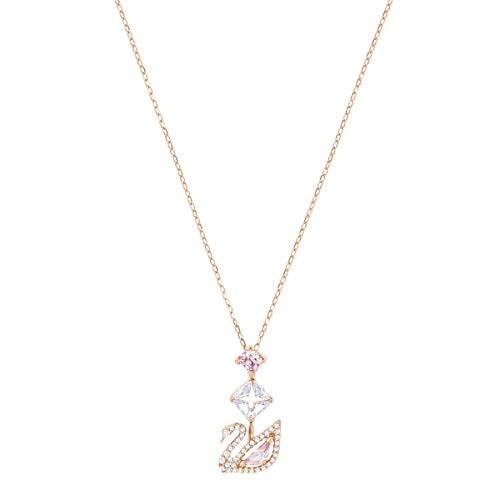 Swarovski Women's Dazzling Swan Necklace, Blue Crystals, Pink Crystals - JOY2ESpree