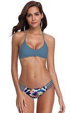 
                        
                          画像をギャラリービューアに読み込む, SHEKINI Women's Floral Printing Cutout Strappy Halter Swimsuits Bikini Suits
                        
                      