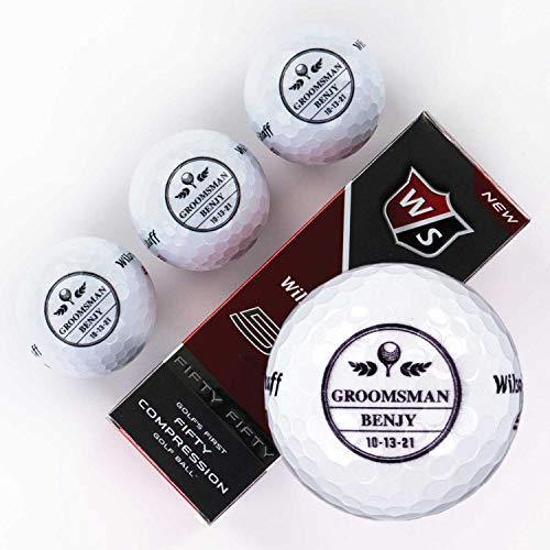 Buffalo BottleCraft Personalized Groomsman Golf Balls, Sleeve of 3, Wilson, Custom Designs for Groomsmen, Best Man, Ushers, Officiants - JOY2ESpree