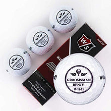 
                        
                          Load image into Gallery viewer, Buffalo BottleCraft Personalized Groomsman Golf Balls, Sleeve of 3, Wilson, Custom Designs for Groomsmen, Best Man, Ushers, Officiants - JOY2ESpree
                        
                      