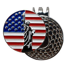 
                        
                          Cargar imagen en el visor de la galería, DA VINCI Magnetic Golf Hat Clip with 1 Inch Embossed Patriotic Metal Golf Ball Marker - JOY2ESpree
                        
                      