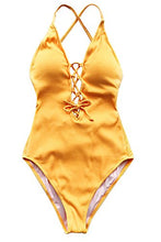 
                        
                          गैलरी व्यूवर में इमेज लोड करें, CUPSHE Women's Solid Color V Neck Lace Up One Piece Swimsuit
                        
                      