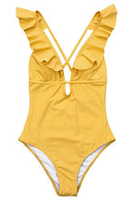 
                        
                          Cargar imagen en el visor de la galería, CUPSHE Women's One Piece Swimsuit Ruffle Deep V Neck Strappy Swimwear Bathing Suits
                        
                      