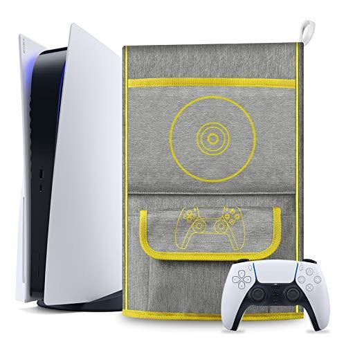 Esimen Sleeve Protective Case Dust Cover for PS5 Console /Playstation 5 Digital Edition ,PS5 Controller Cover Compatible with 12 Game Disc Pockets - JOY2ESpree
