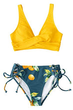 
                        
                          Load image into Gallery viewer, CUPSHE Women's Bikini Swimsuit Floral Print Lace Up Two Piece Bathing Suit
                        
                      