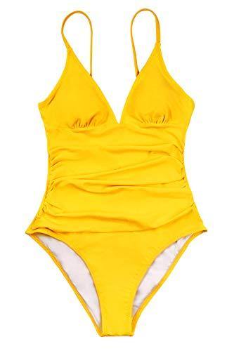CUPSHE Women's One Piece Swimsuit Tummy Control V Neck Two Piece Bathing Suits - JOY2ESpree