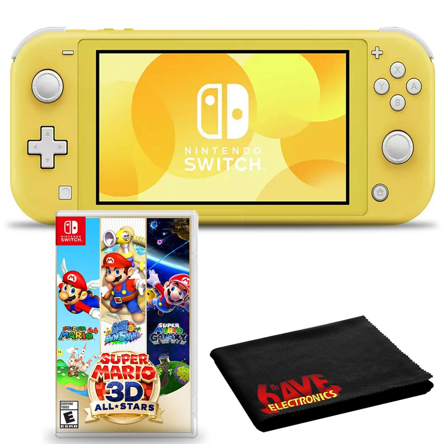 Nintendo Switch Lite (Turquoise) Console Bundle with Super Mario 3D All-Stars Game and 6Ave Cleaning Cloth - JOY2ESpree