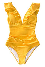
                        
                          Muat gambar ke penampil Galeri, CUPSHE Women's V Neck One Piece Swimsuit Ruffled Lace Up Monokini
                        
                      