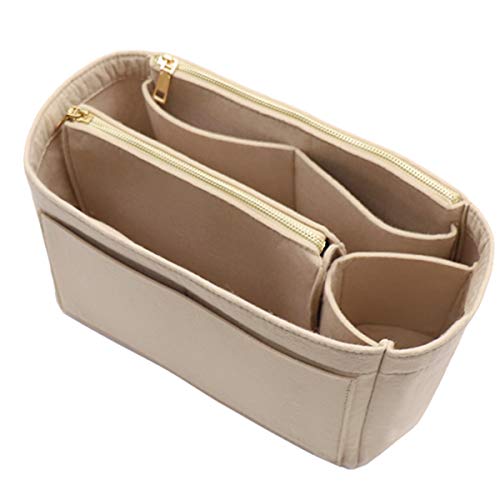 Felt Purse Bag Organizer Insert with zipper Bag Tote Shaper Fit Speedy Neverfull MM GM