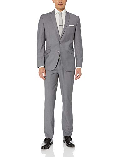 Unlisted by Kenneth Cole Men's 2 Button Slim Fit Suit with Hemmed Pant