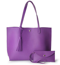 
                        
                          Load image into Gallery viewer, Minimalist Clean Cut Pebbled Faux Leather Tote Womens Shoulder Handbag
                        
                      