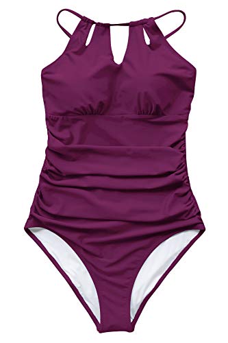 CUPSHE Women's One Piece Swimsuit High Neck Tummy Control Swimwear Bathing Suit