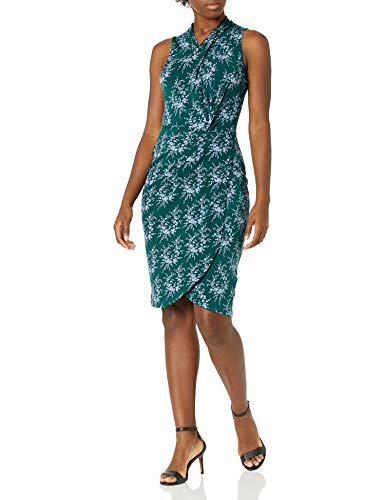 Amazon Brand - Lark & Ro Women's Sleeveless Crossover Twist Neck Faux Wrap Dress
