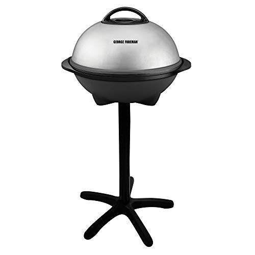 George Foreman, Silver, 12+ Servings Upto 15 Indoor/Outdoor Electric Grill, GGR50B, REGULAR - JOY2ESpree