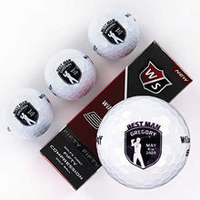 
                        
                          Load image into Gallery viewer, Buffalo BottleCraft Personalized Groomsman Golf Balls, Sleeve of 3, Wilson, Custom Designs for Groomsmen, Best Man, Ushers, Officiants - JOY2ESpree
                        
                      