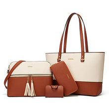 
                        
                          Load image into Gallery viewer, Women Fashion Handbags Wallet Tote Bag Shoulder Bag Top Handle Satchel Purse Set 4pcs
                        
                      