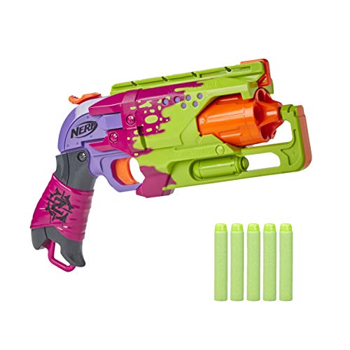 NERF Zombie Strike Hammershot Blaster -- Pull-Back Hammer-Blasting Action, 5 Official Zombie Strike Darts -- Red Color Scheme (Amazon Exclusive)