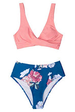 
                        
                          Load image into Gallery viewer, CUPSHE Women's Bikini Swimsuit Floral Print Lace Up Two Piece Bathing Suit
                        
                      