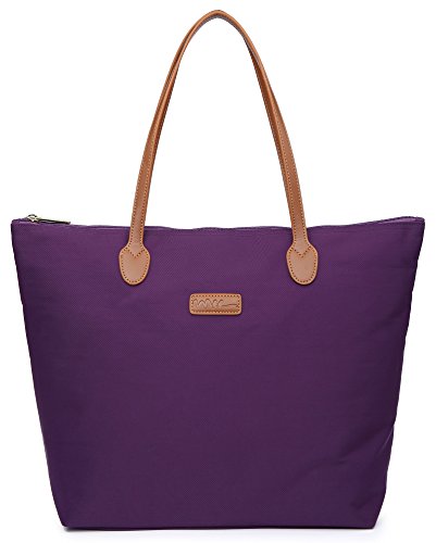 NNEE Water Resistant Light Weight Nylon Tote Bag Handbag
