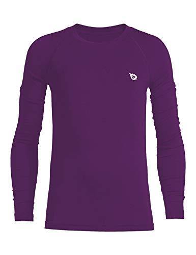 BALEAF Youth Boys'/Girls' Thermal Compression Sports Shirts Long Sleeve Fleece Base Layer Crew Neck