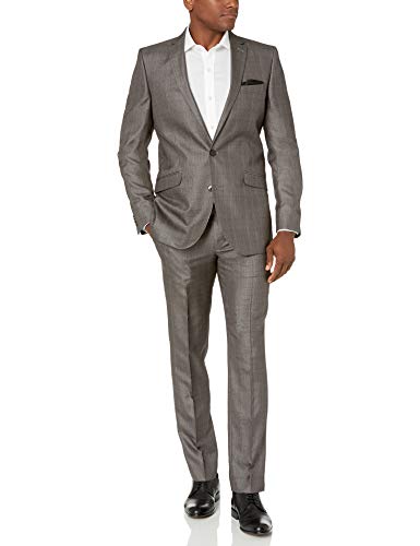 Unlisted by Kenneth Cole Men's 2 Button Slim Fit Suit with Hemmed Pant