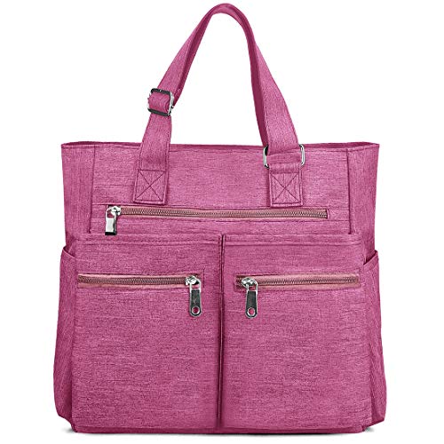 Canvas Tote Bag Waterproof Nylon Multi Pocket Shoulder Bags Laptop Work Bag Teacher Purse and Handbags for Women & Men