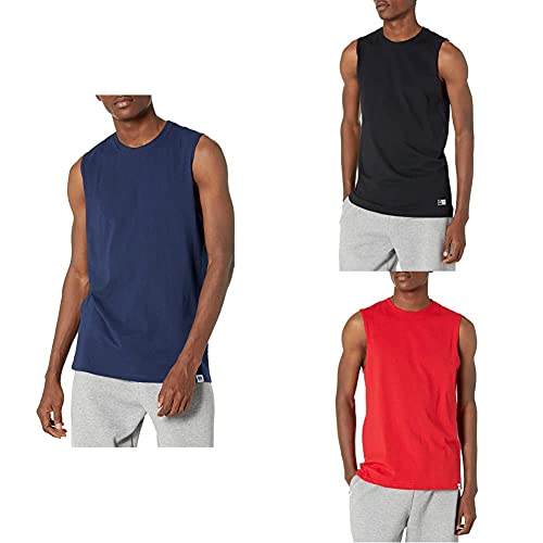 Russell Athletic Men's Cotton Performance Sleeveless Muscle T-Shirt