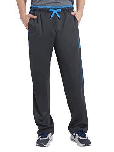Duuluup Mens Jogger Sweatpants with Pockets Open Bottom Elastic Waist Workout Pants for Training Track Running - JOY2ESpree