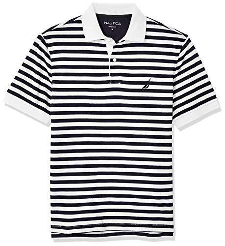 Nautica Men's Classic Fit 100% Cotton Soft Short Sleeve Stripe Polo Shirt - JOY2ESpree