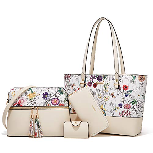 Women Fashion Handbags Wallet Tote Bag Shoulder Bag Top Handle Satchel Purse Set 4pcs