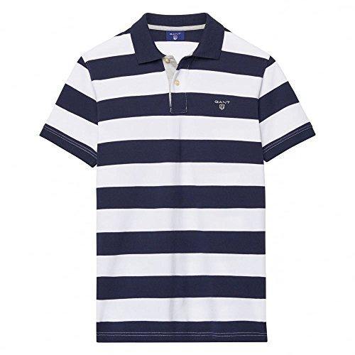 GANT Contrast Collar Barstripe Pique Polo Shirt - JOY2ESpree