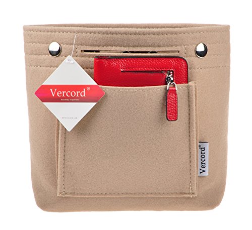 Vercord Felt Tote Handbag Purse Pocketbook Organizer Insert Divider Shaper Bag in Bag