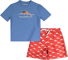
                        
                          Load image into Gallery viewer, Tommy Bahama Boys' Rashguard and Trunks Swimsuit Set
                        
                      
