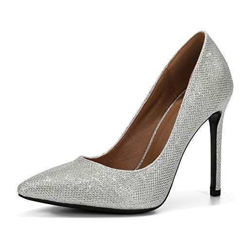 LIURUIJIA Womens Stiletto Pumps Pointed Toe High Heel Slip On Wedding Party Office Shoes 666
