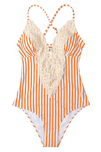 CUPSHE Fashion Women's Ladies Vintage Lace Bikini Sets Beach Swimwear Bathing Suit