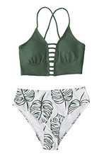 
                        
                          Load image into Gallery viewer, CUPSHE Women’s Bikini Swimsuit Floral Print Lace Up Strappy Two Piece Bathing Suit
                        
                      