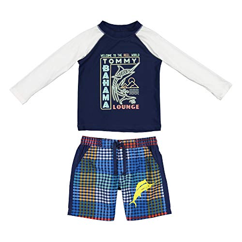 Tommy Bahama Boys' Long Sleeve Rashguard and Trunks Swimsuit Set