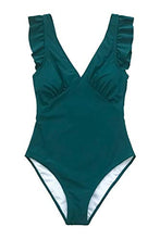 
                        
                          गैलरी व्यूवर में इमेज लोड करें, CUPSHE Women's One Piece Swimsuit V Neck Ruched Ruffle Shoulder Swimwear Bathing Suits
                        
                      