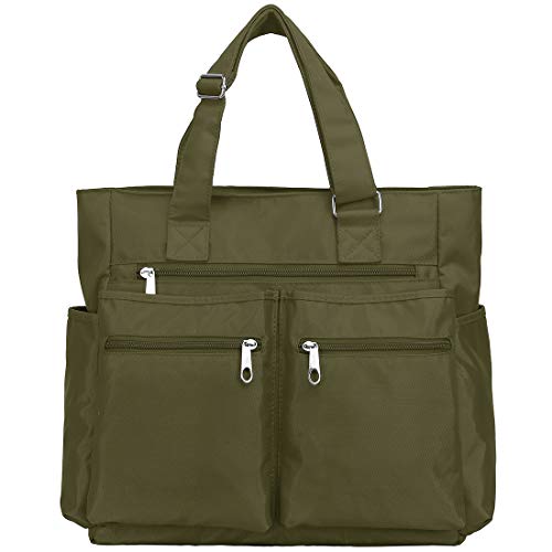 Canvas Tote Bag Waterproof Nylon Multi Pocket Shoulder Bags Laptop Work Bag Teacher Purse and Handbags for Women & Men