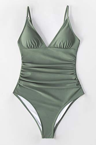 CUPSHE Women's One Piece Swimsuit Tummy Control V Neck Two Piece Bathing Suits - JOY2ESpree